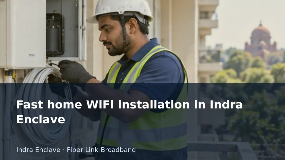Fast home WiFi installation in Indra Enclave guide