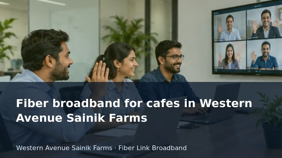 Fiber broadband for cafes in Western Avenue Sainik Farms guide