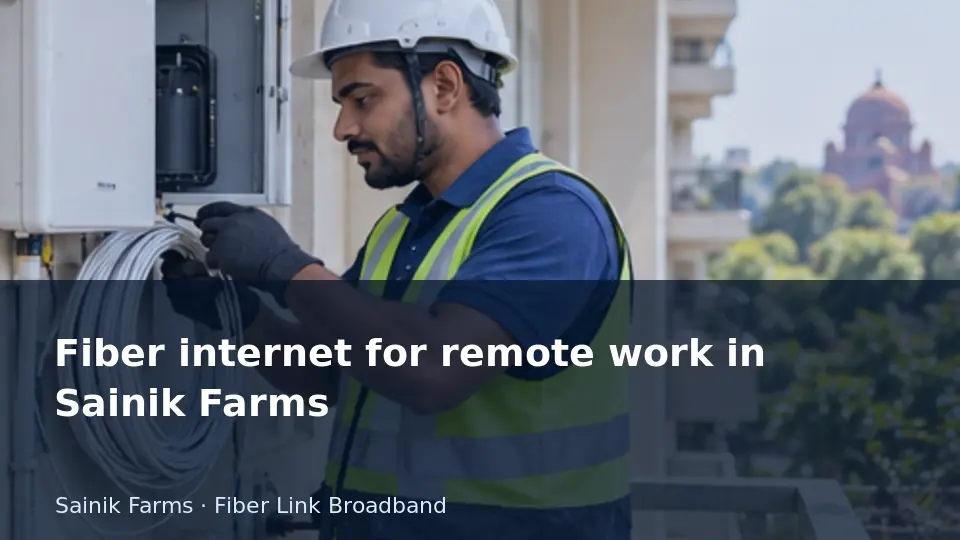 Fiber internet for remote work in Sainik Farms guide