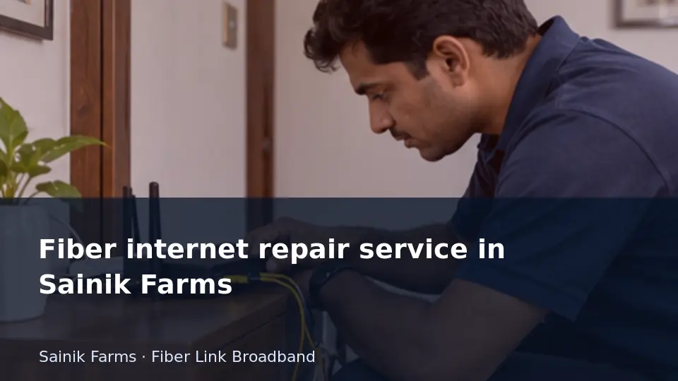 Fiber internet repair service in Sainik Farms guide
