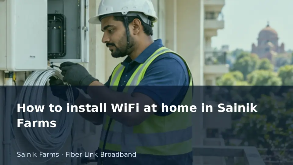 How to install WiFi at home in Sainik Farms guide