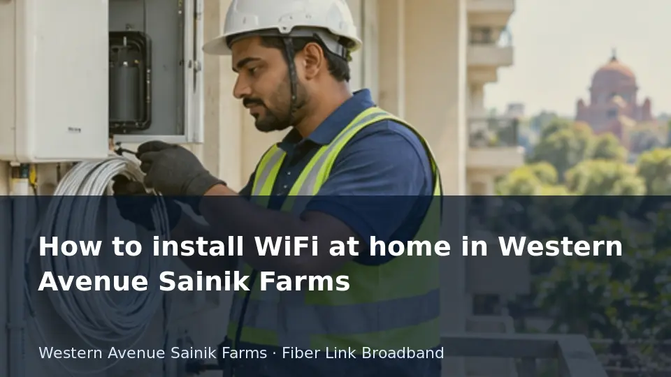 How to install WiFi at home in Western Avenue Sainik Farms guide