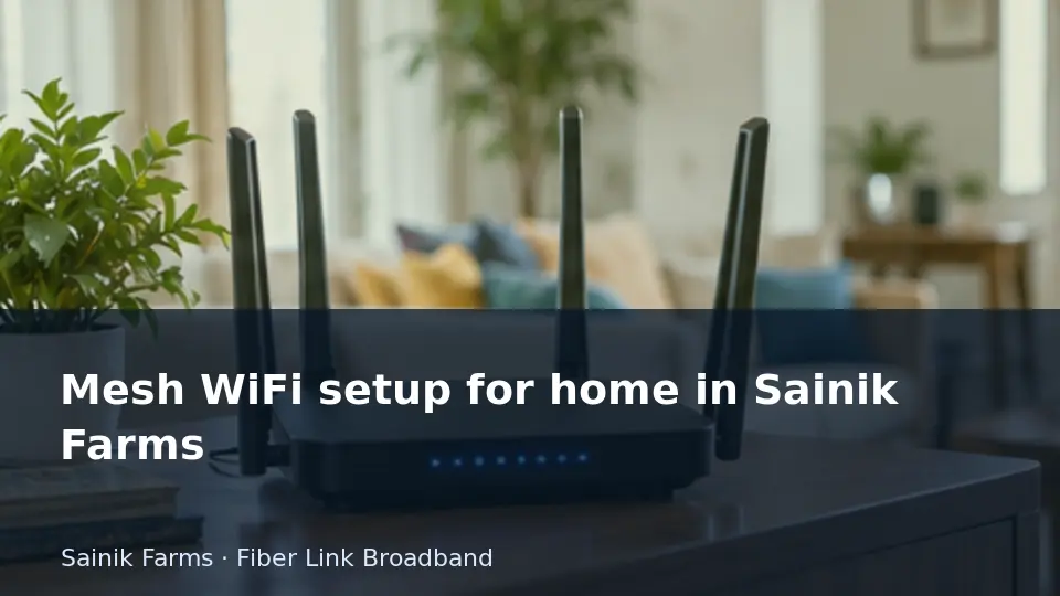 Mesh WiFi setup for home in Sainik Farms guide