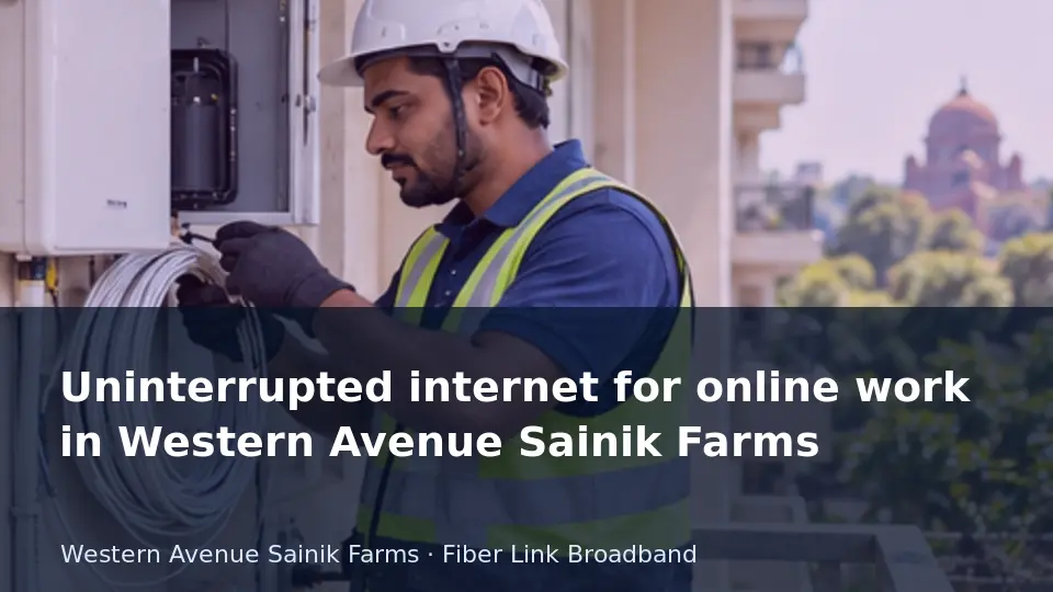Uninterrupted internet for online work in Western Avenue Sainik Farms guide