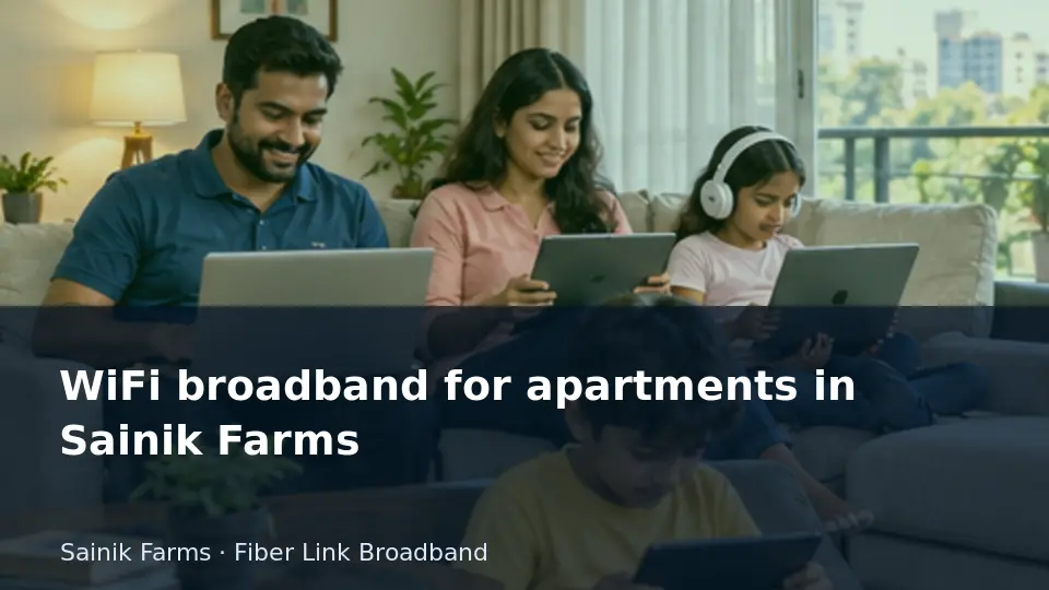 WiFi broadband for apartments in Sainik Farms guide